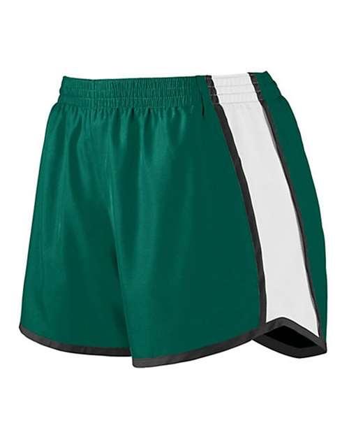 Augusta Sportswear 1266 Girls' Pulse Team Shorts - Dark Green/ White/ Black - side