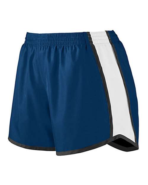 Augusta Sportswear 1266 Girls' Pulse Team Shorts - Navy/ White/ Black - side
