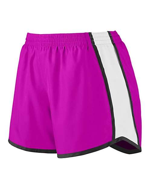 Augusta Sportswear 1266 Girls' Pulse Team Shorts - Power Pink/ White/ Black - side