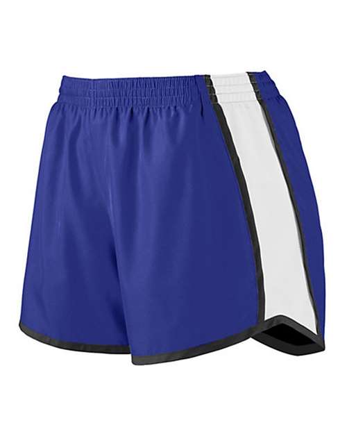 Augusta Sportswear 1266 Girls' Pulse Team Shorts - Purple/ White/ Black - side