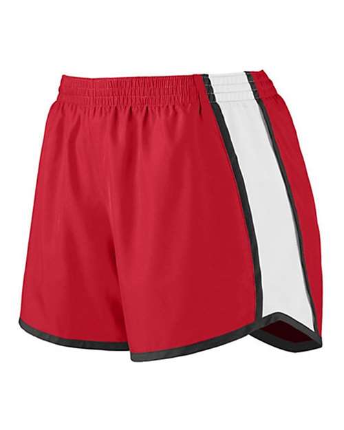 Augusta Sportswear 1266 Girls' Pulse Team Shorts - Red/ White/ Black - side