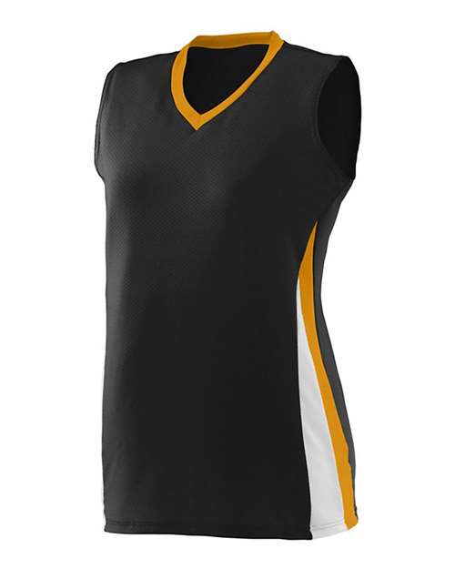 Augusta Sportswear 1355 Women's Tornado Jersey - Black/ Gold/ White - side
