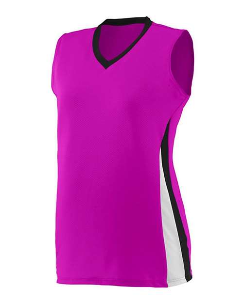 Augusta Sportswear 1355 Women's Tornado Jersey - Power Pink/ Black/ White - side