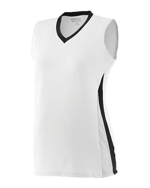 Augusta Sportswear 1355 Women's Tornado Jersey - White/ Black/ White - side