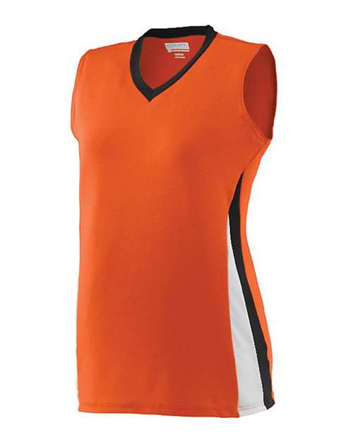 Augusta Sportswear 1356 Girls' Tornado Jersey - Orange/ Black/ White - side