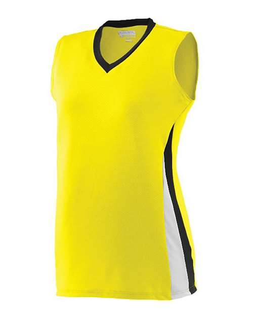 Augusta Sportswear 1356 Girls' Tornado Jersey - Power Yellow/ Black/ White - side