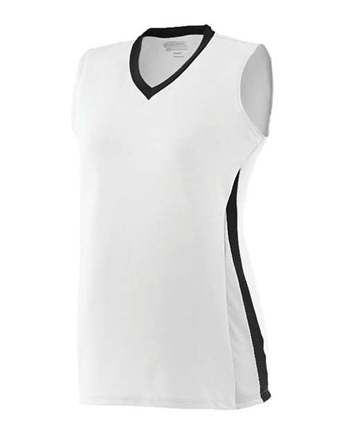 Augusta Sportswear 1356 Girls' Tornado Jersey - White/ Black/ White - side