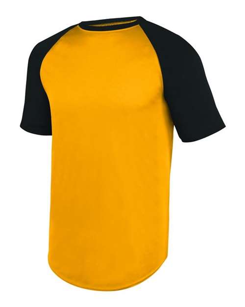 Augusta Sportswear 1508 Unisex Wicking Short Sleeve Baseball Jersey - Gold/ Black - side
