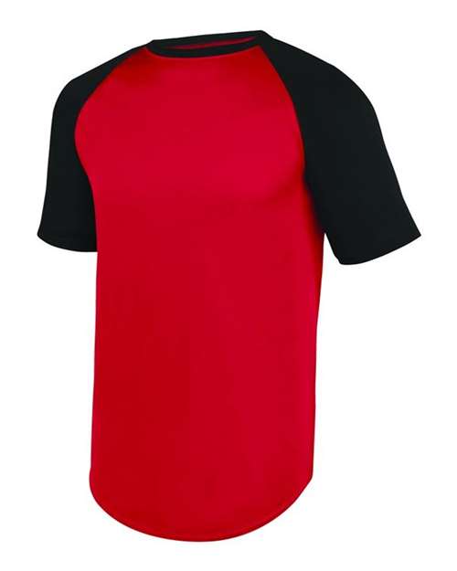 Augusta Sportswear 1509 Youth Wicking Short Sleeve Baseball Jersey - Red/ Black - side