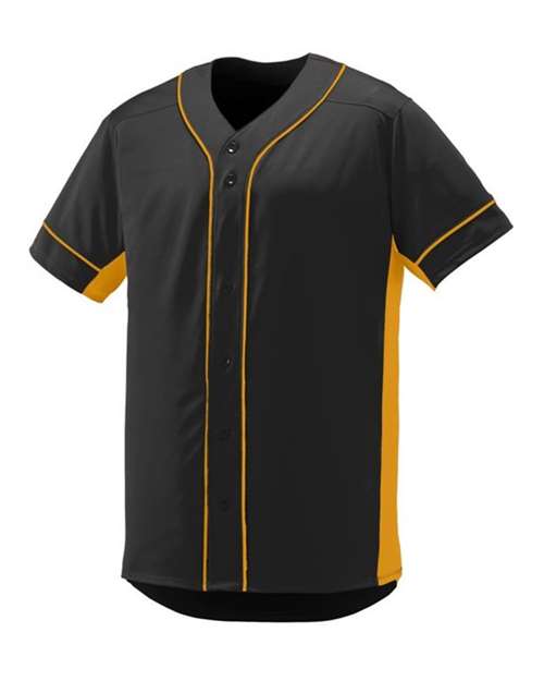 Augusta Sportswear 1661 Youth Slugger Jersey - Black/ Gold - side