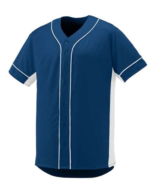 Augusta Sportswear 1661 Youth Slugger Jersey - Navy/ White - side