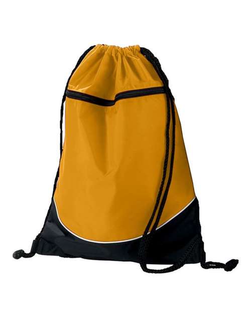 Augusta Sportswear 1920 Tri-Color Drawstring Backpack - Gold/ Black/ White - front