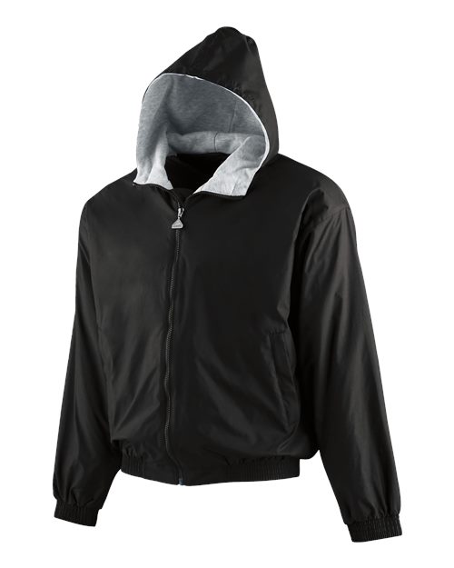 Augusta Sportswear 3281 Youth Hooded Taffeta Jacket - Black - front