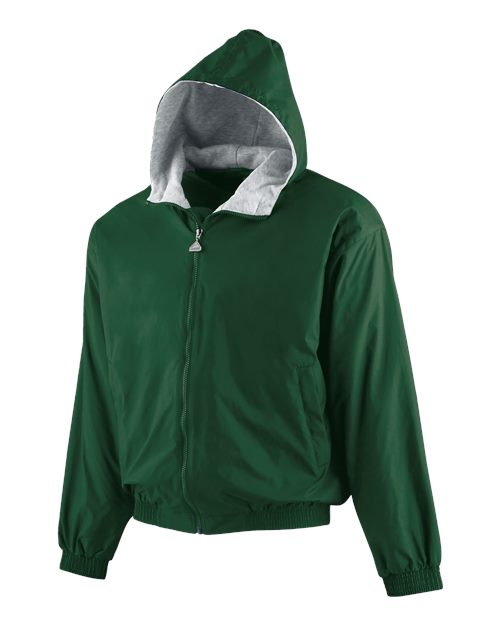 Augusta Sportswear 3281 Youth Hooded Taffeta Jacket - Dark Green - front