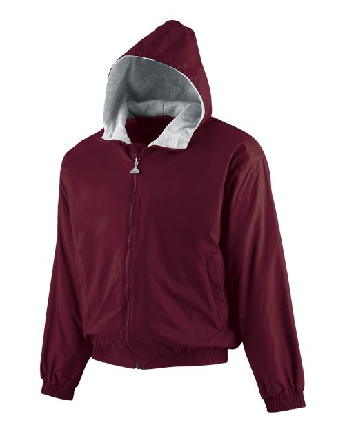 Augusta Sportswear 3281 Youth Hooded Taffeta Jacket - Maroon - front