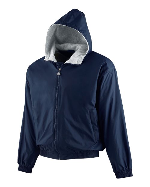 Augusta Sportswear 3281 Youth Hooded Taffeta Jacket - Navy - front