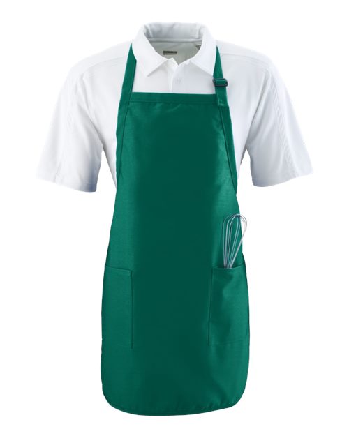 Augusta Sportswear 4350 Full Length Apron with Pockets - Dark Green - front