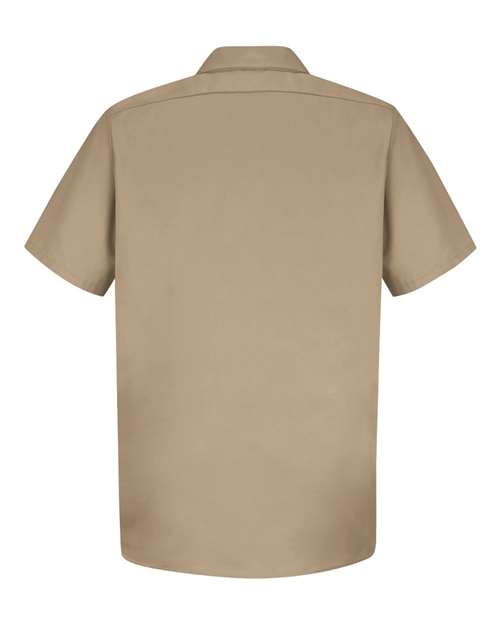 Red Kap SC40T Men's Tall Cotton Short Sleeve Uniform Shirt - Khaki - back