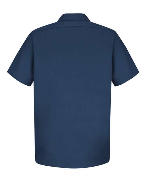 Red Kap SC40T Men's Tall Cotton Short Sleeve Uniform Shirt - Navy - back