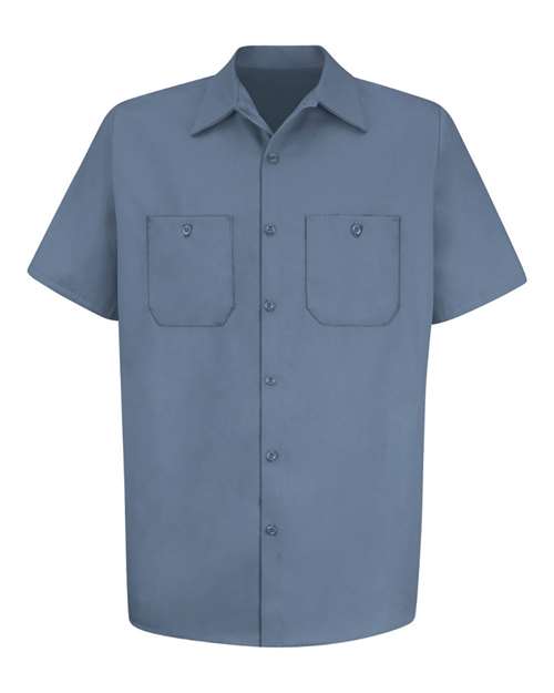 Red Kap SC40T Men's Tall Cotton Short Sleeve Uniform Shirt - Postman Blue - front