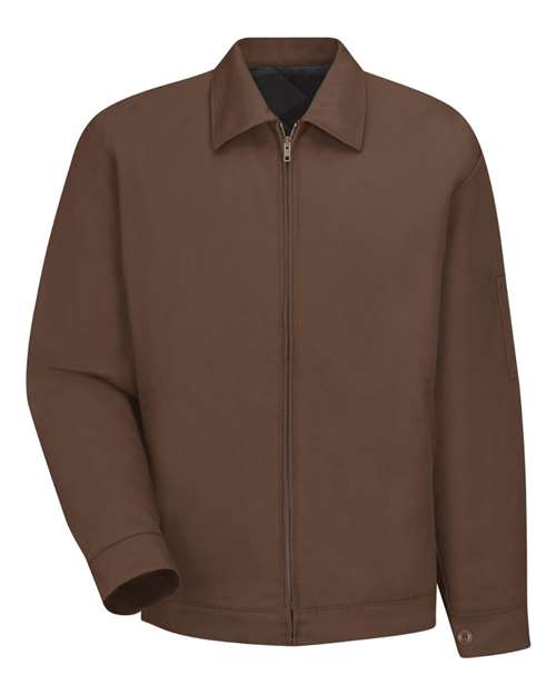 Red Kap JT22 Men's Waist Length Jacket - Brown (Long Sizes) - front