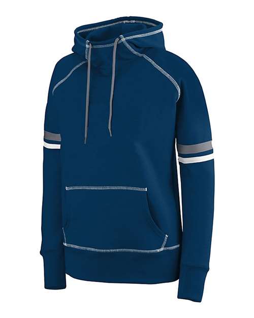 Augusta Sportswear 5440 Women's Spry Hooded Sweatshirt - Navy/ White/ Carbon - side
