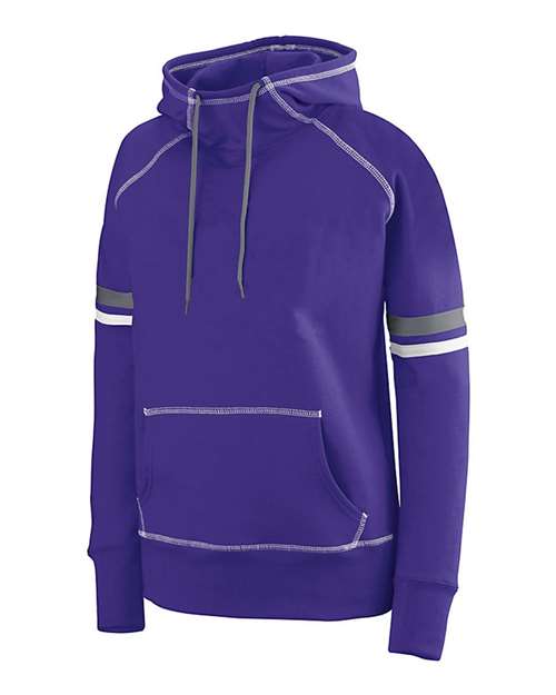 Augusta Sportswear 5440 Women's Spry Hooded Sweatshirt - Purple/ White/ Graphite - side