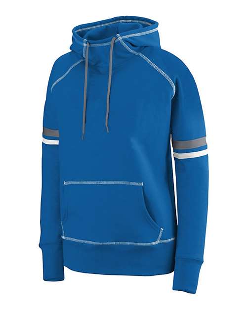 Augusta Sportswear 5440 Women's Spry Hooded Sweatshirt - Royal/ White/ Graphite - side