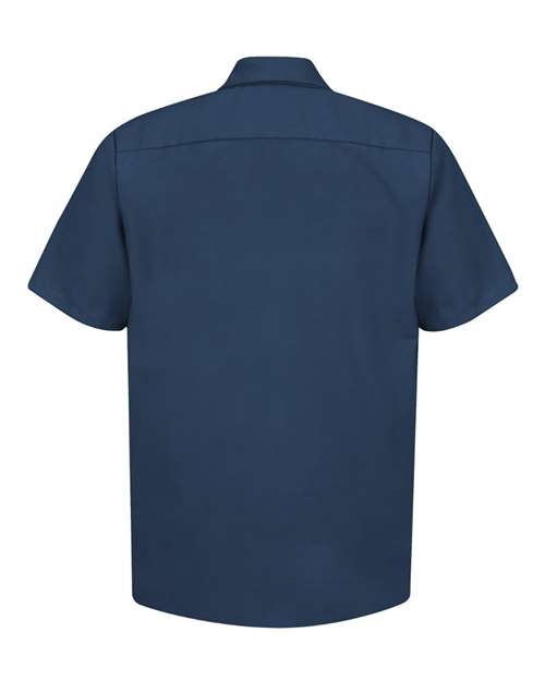 Red Kap SP24T Men's Tall Industrial Short Sleeve Work Shirt - Navy - back