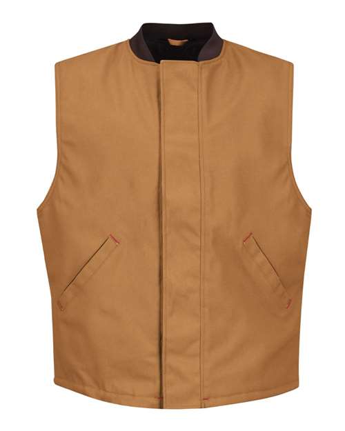 Red Kap VD22 Men's Blended Duck Insulated Vest - Brown Duck - front