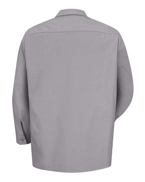 Red Kap SP14T Men's Tall Industrial Long Sleeve Work Shirt - Silver Grey - back