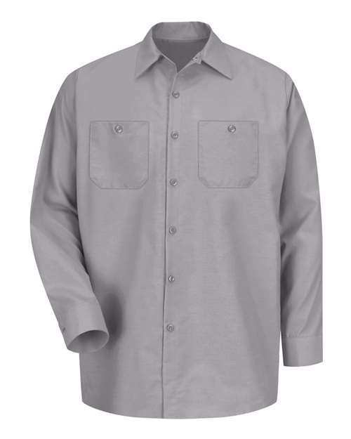 Red Kap SP14T Men's Tall Industrial Long Sleeve Work Shirt - Silver Grey - front