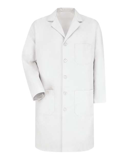 Red Kap KP14T Unisex Tall Button Front Lab Coat - White - front