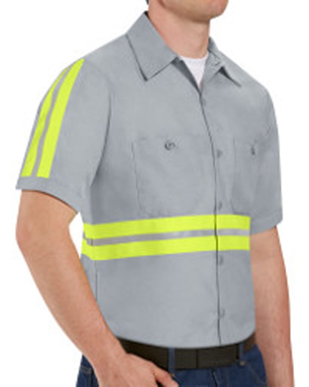 Red Kap SP24ET Men's Tall Enhanced Visibility Industrial Work Shirt - style
