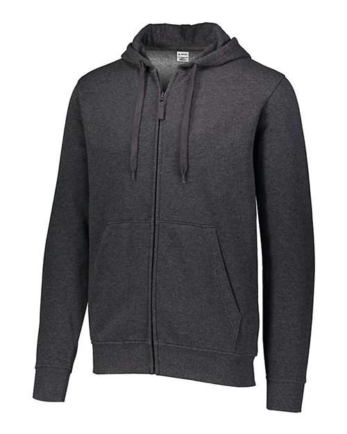 Augusta Sportswear 5418 Men's 60/40 Fleece Full-Zip Hooded Sweatshirt - Carbon Heather - front