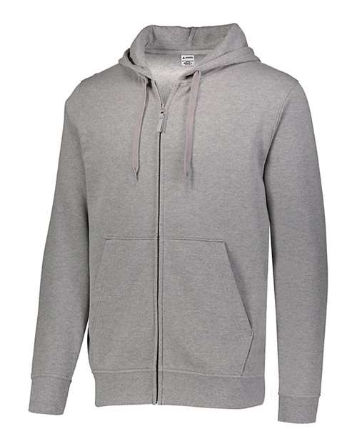 Augusta Sportswear 5418 Men's 60/40 Fleece Full-Zip Hooded Sweatshirt - Charcoal Heather - front