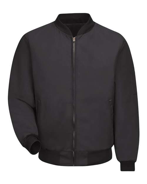 Red Kap JT38T Men's Tall Solid Team Jacket - Black - front
