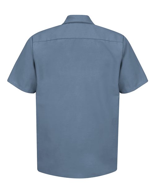 Red Kap SP24T Men's Tall Industrial Short Sleeve Work Shirt - Postman Blue - back