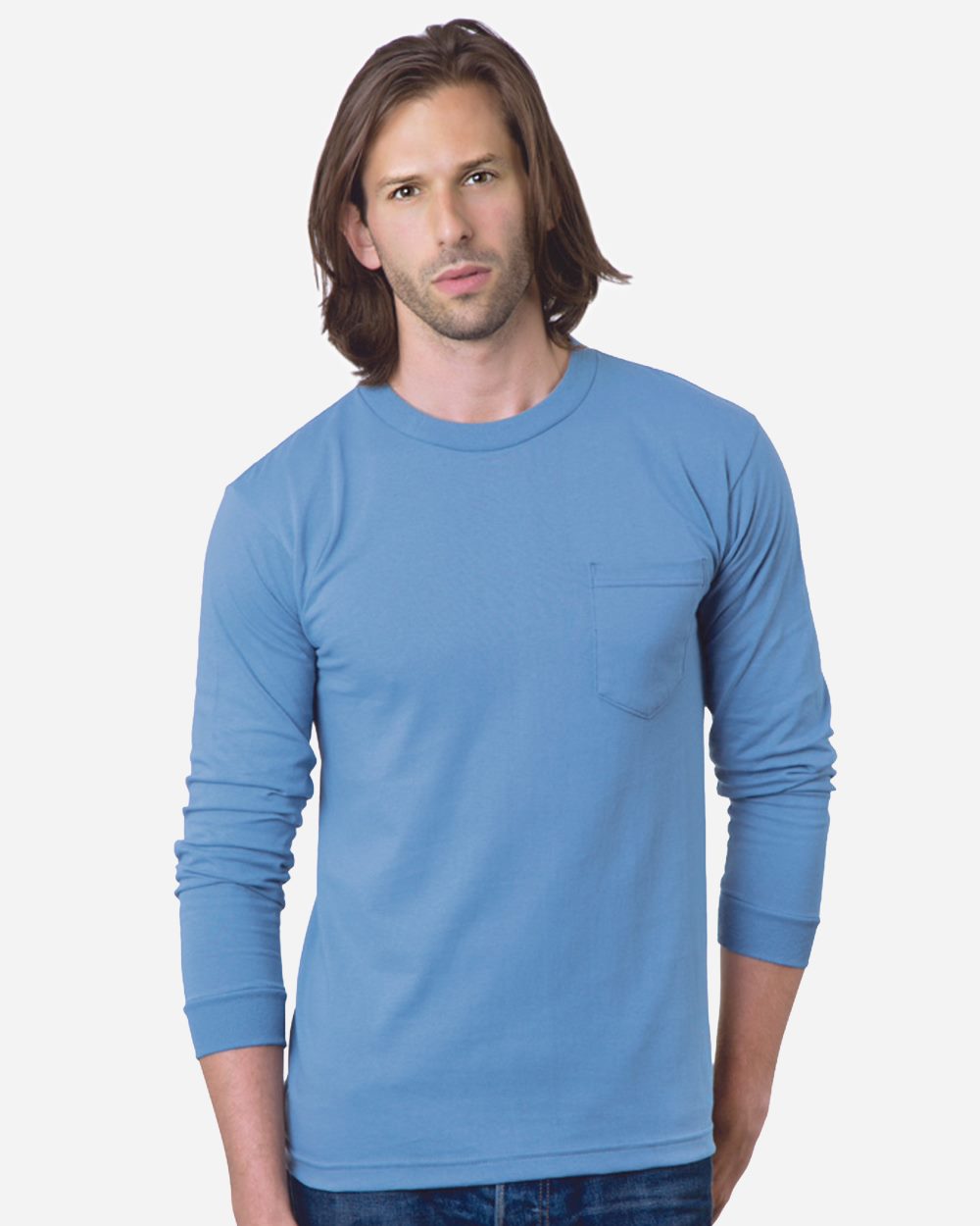 Bayside 8100 Unisex USA-Made Long Sleeve Pocket T-Shirt - style