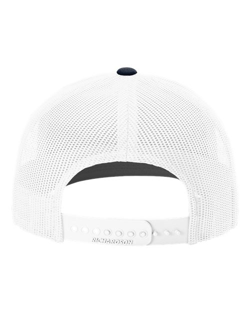Richardson 112 Snapback Trucker Cap - Columbia Blue/ White/ Navy - back
