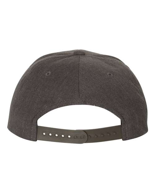 YP Classics 6089M Premium Flat Bill Snapback Cap - Dark Heather - back