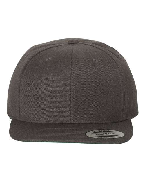 YP Classics 6089M Premium Flat Bill Snapback Cap - Dark Heather - front