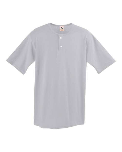 Augusta Sportswear 580 Men's Two-Button Baseball Jersey - Athletic Heather - front