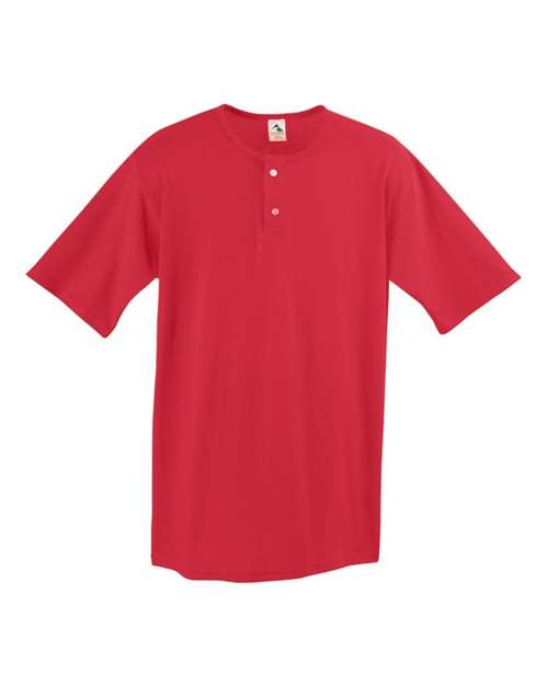 Augusta Sportswear 580 Men's Two-Button Baseball Jersey - Red - front