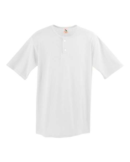 Augusta Sportswear 580 Men's Two-Button Baseball Jersey - White - front