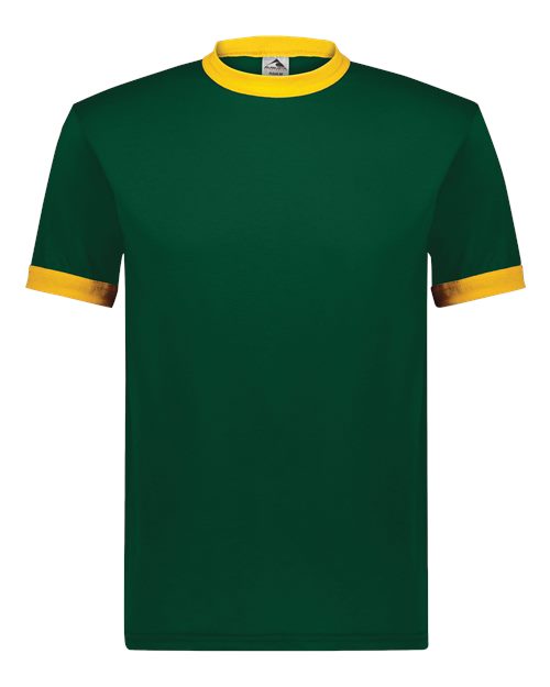 Augusta Sportswear 711 Youth Ringer T-Shirt - Dark Green/ Gold - front