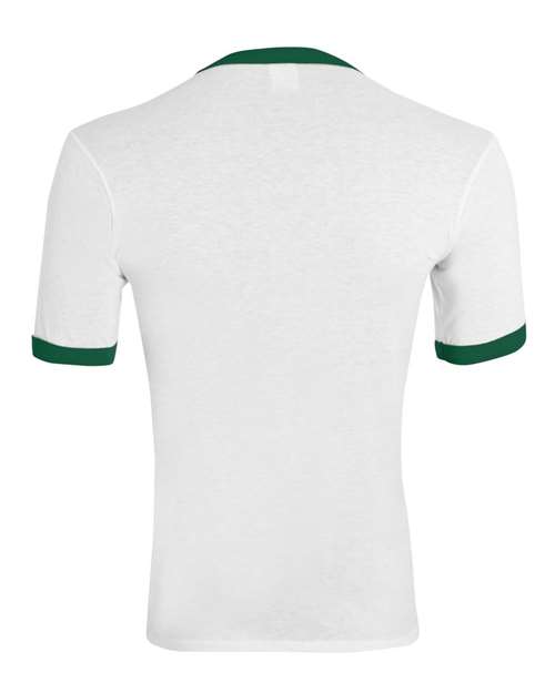 Augusta Sportswear 711 Youth Ringer T-Shirt - White/ Dark Green - back