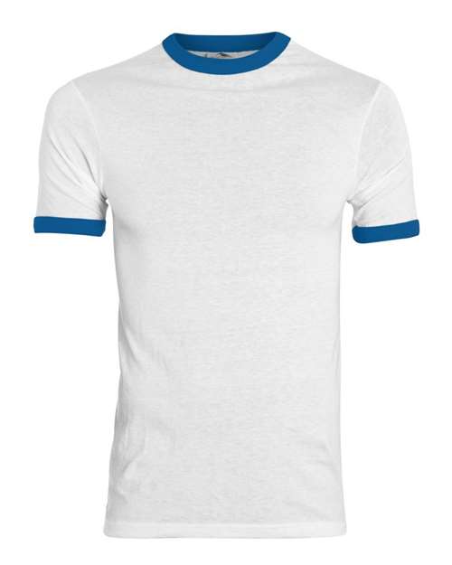 Augusta Sportswear 711 Youth Ringer T-Shirt - White/ Royal - front