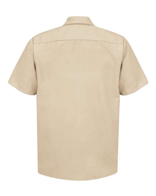 Red Kap SP24T Men's Tall Industrial Short Sleeve Work Shirt - Light Tan - back