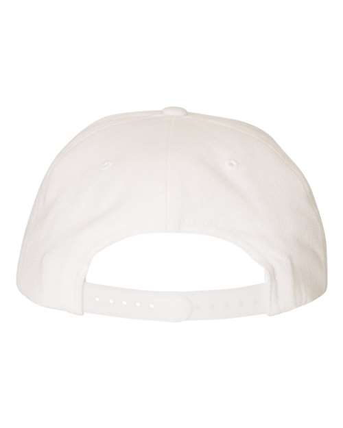 YP Classics 6089M Premium Flat Bill Snapback Cap - White - back